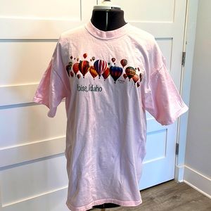 Pink T-shirt, Boise Hot Air Balloon Celebration Print, Cotton, C Port & Co., L